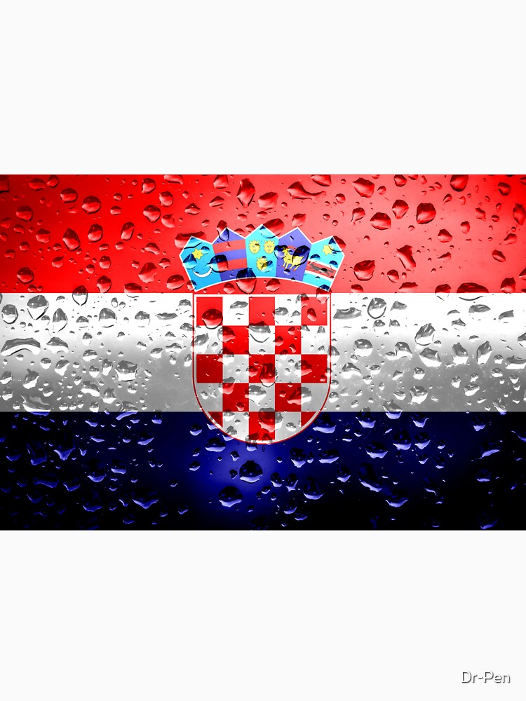 Flag of Croatia - Raindrops Metallic Metal Water Rain Car Bumper Flags Grunge by Dr-Pen