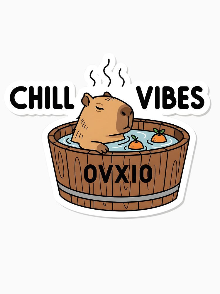 Chill Vibes Capybara | Kawaii Onsen Spa Japanese Aesthetic by OVXIO