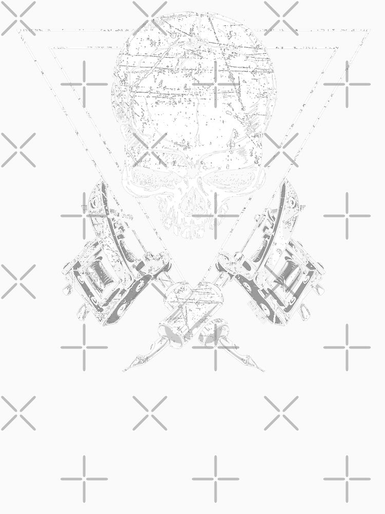 Skull with Tattoo Machine Crossbones by Ikaroots