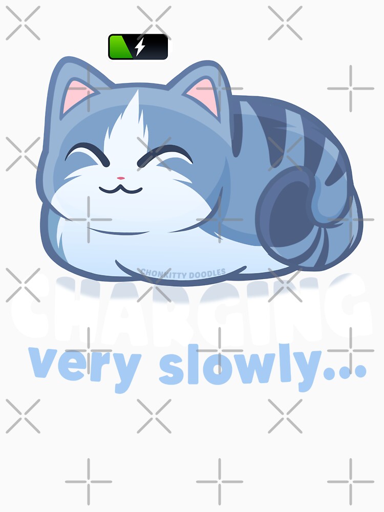 Sleepy Kitty Charging Social Battery Cute Cartoon Cat by Chonkitty