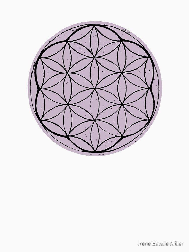 Flower of Life Linocut - Dust + Coal by Irene Estelle
