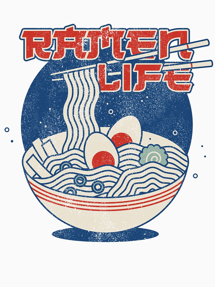 Ramen Life Retro Japanese Noodle Bowl Design by Merch Mann