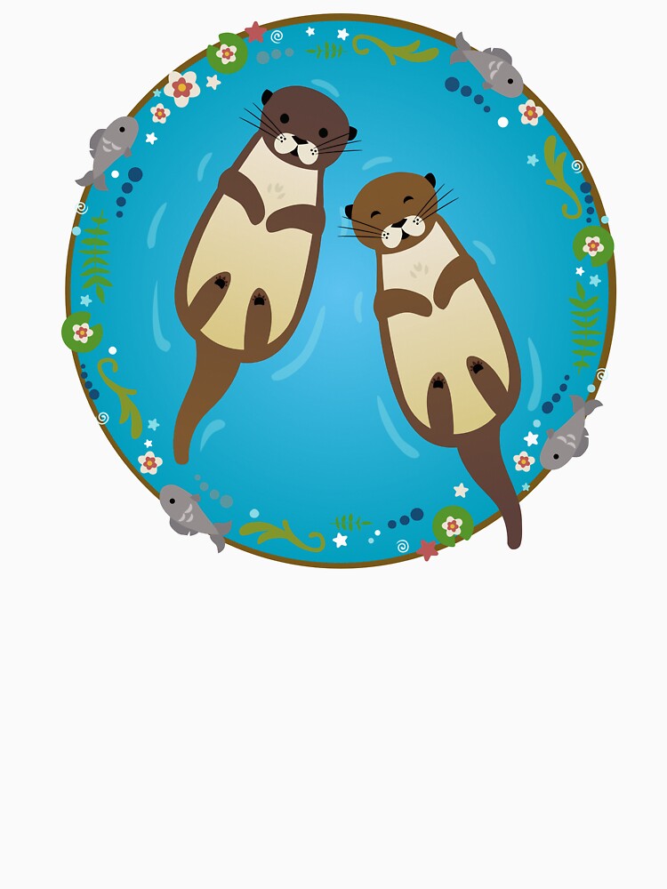 Otters Swimming in a Pond by LeCouleur