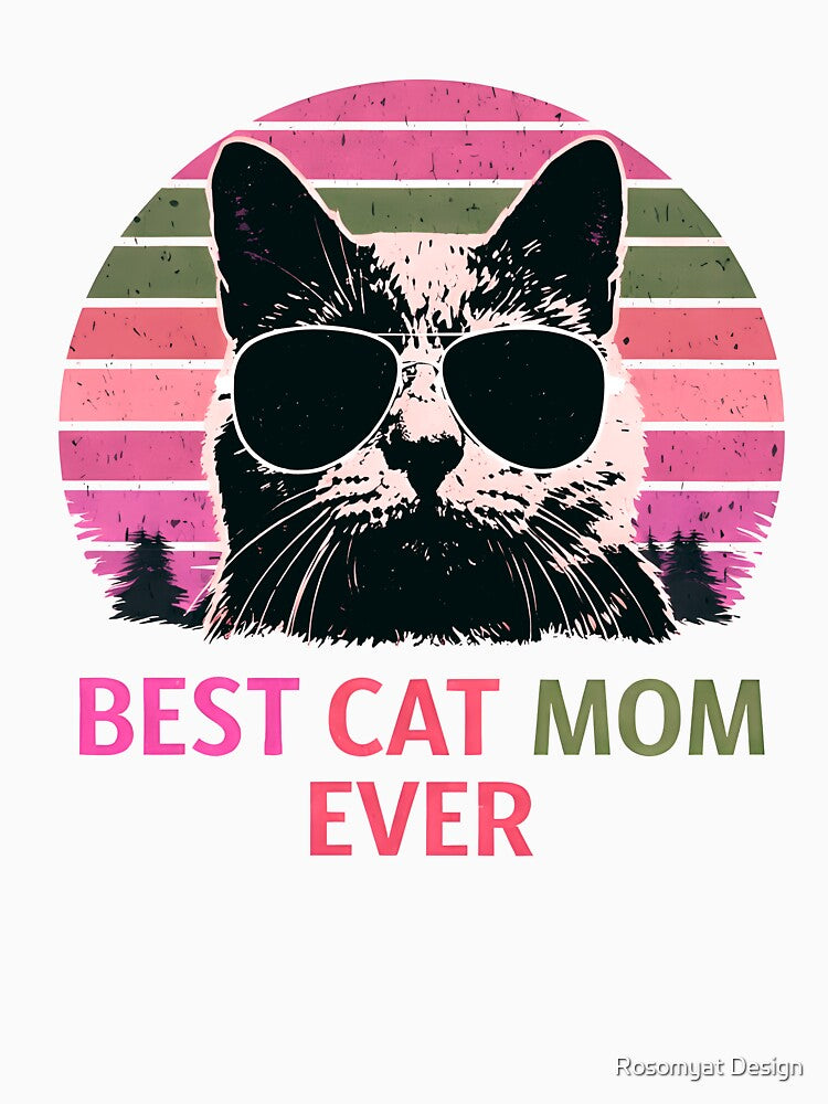 Best Cat Mom Ever Vintage Retro by Rosomyat Design