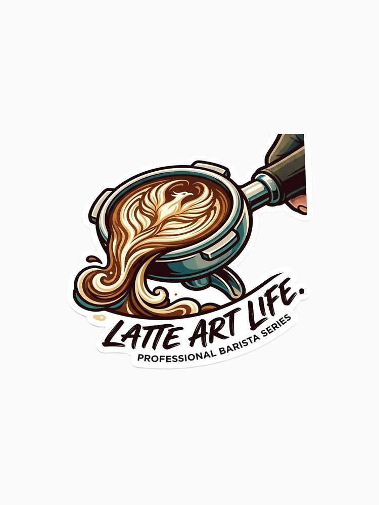Latte Art Life - Professional Espresso Barista Portafilter Sticker by LittleStickerPlanet