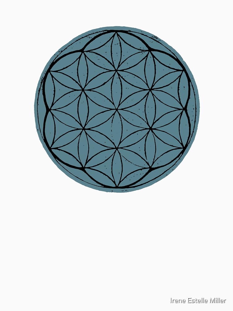 Flower of Life Linocut - Peacock + Coal by Irene Estelle