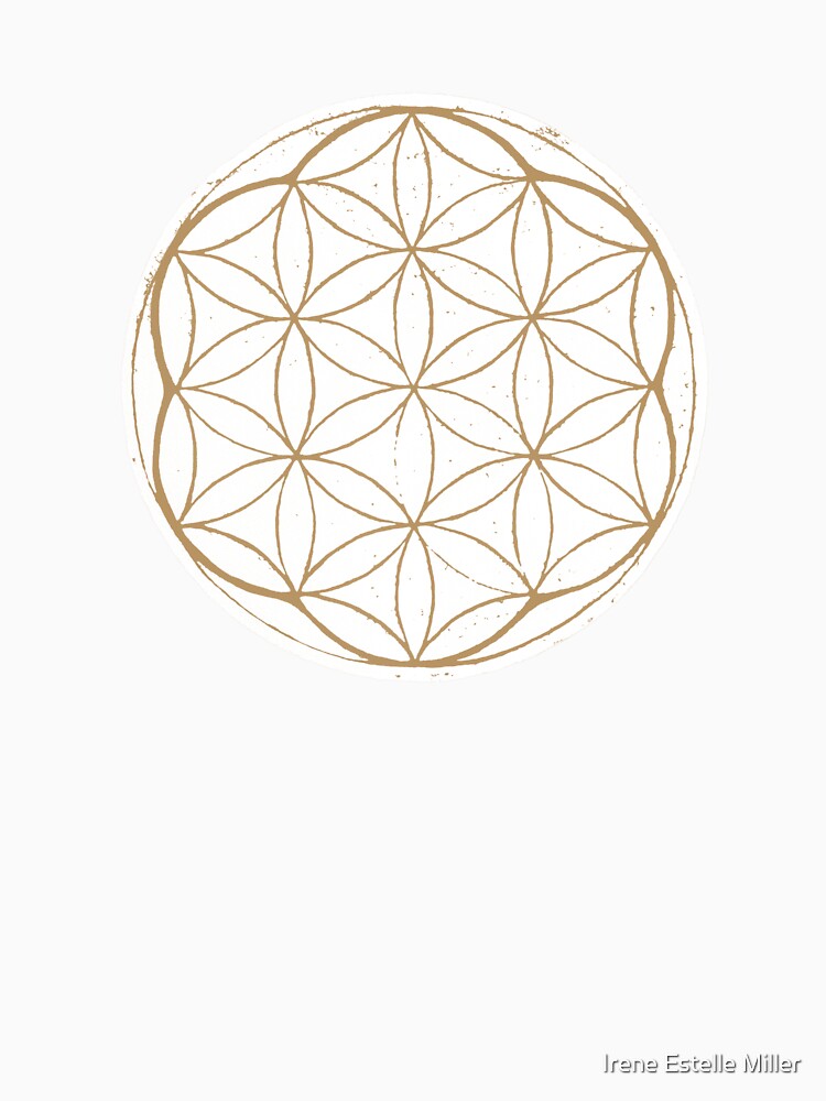 Flower of Life Linocut - Snow + Fawn by Irene Estelle