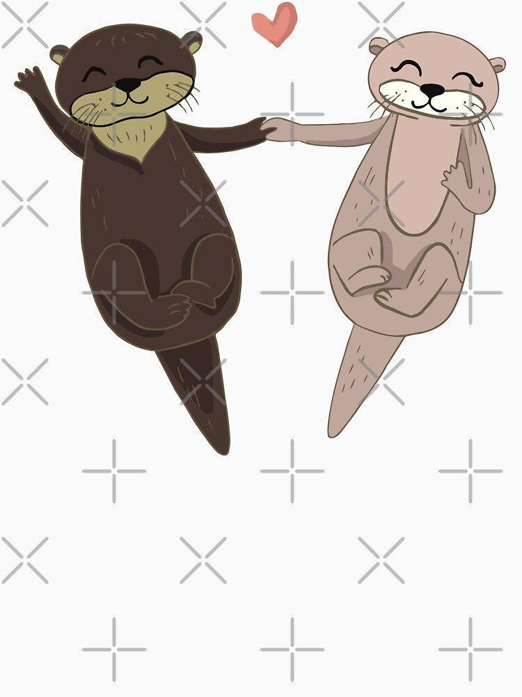 Otter, Otter Holding Hands, Important Otters by FunkyFusionArt