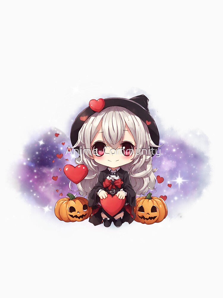 Chibi Cute Halloween with Hearts and Pumpkins by Anime-Community