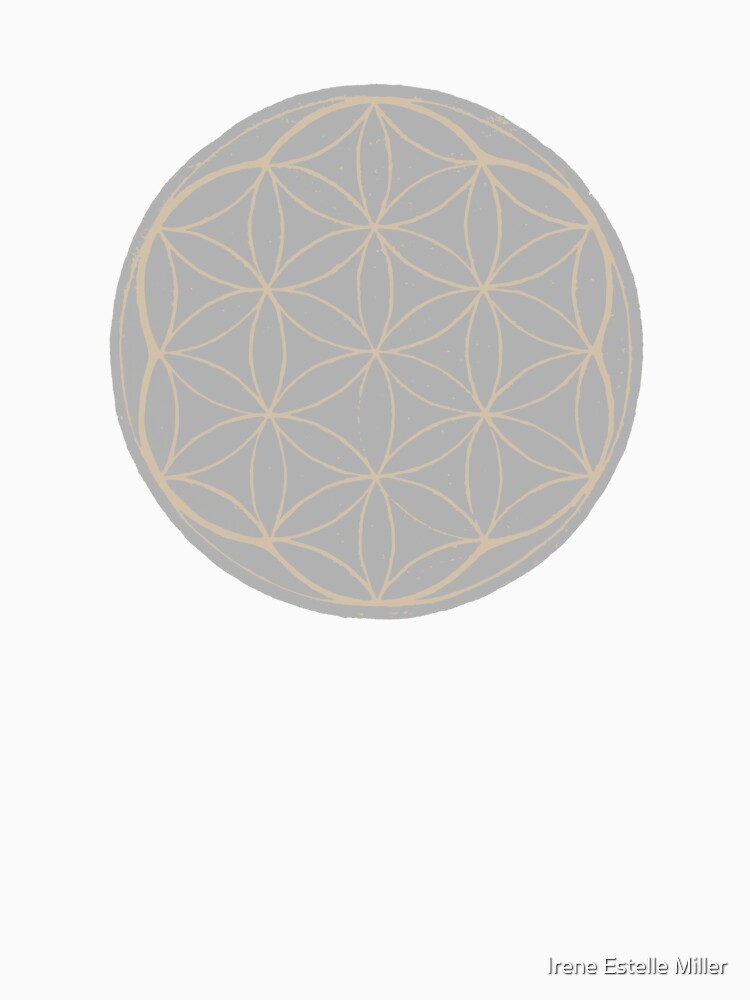 Flower of Life Linocut - Fog + Dove by Irene Estelle