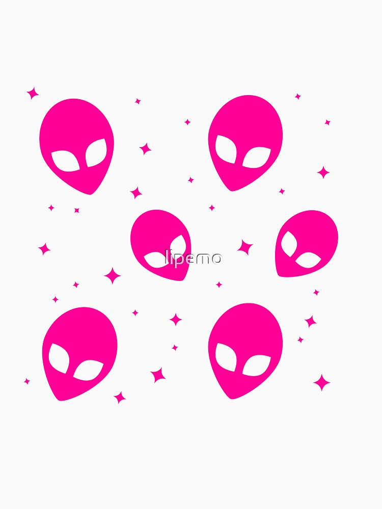 Pink soft aesthetic alien pattern by lipemo