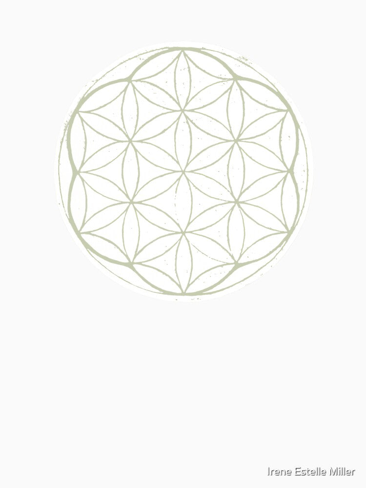 Flower of Life Linocut - Snow + Tea by Irene Estelle