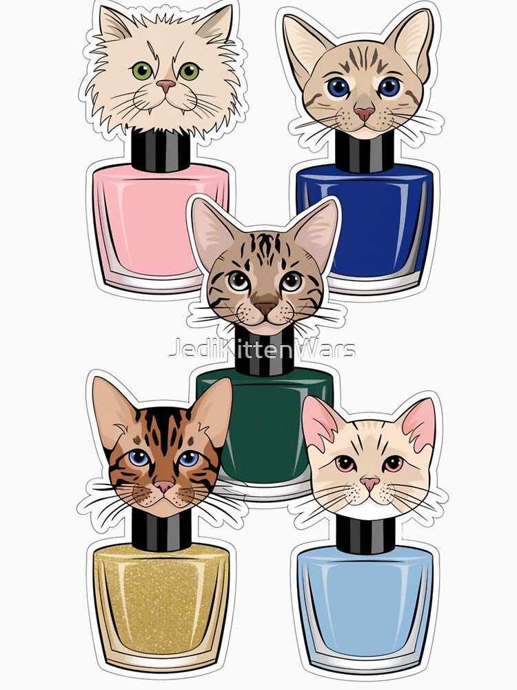 Nail Polish Cat Crew by JediKittenWars