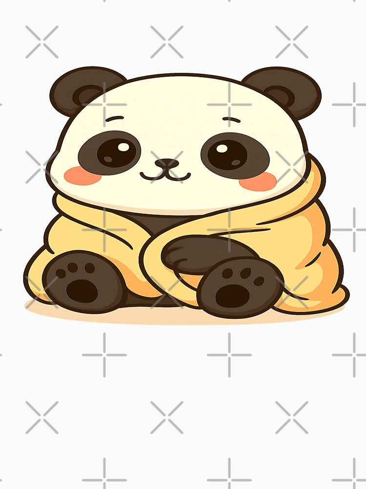 Kawaii Panda Wrapped in a Blanket by mbmstores