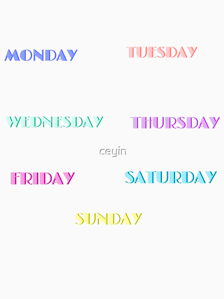 ‘days of the week’ pack by ceyin
