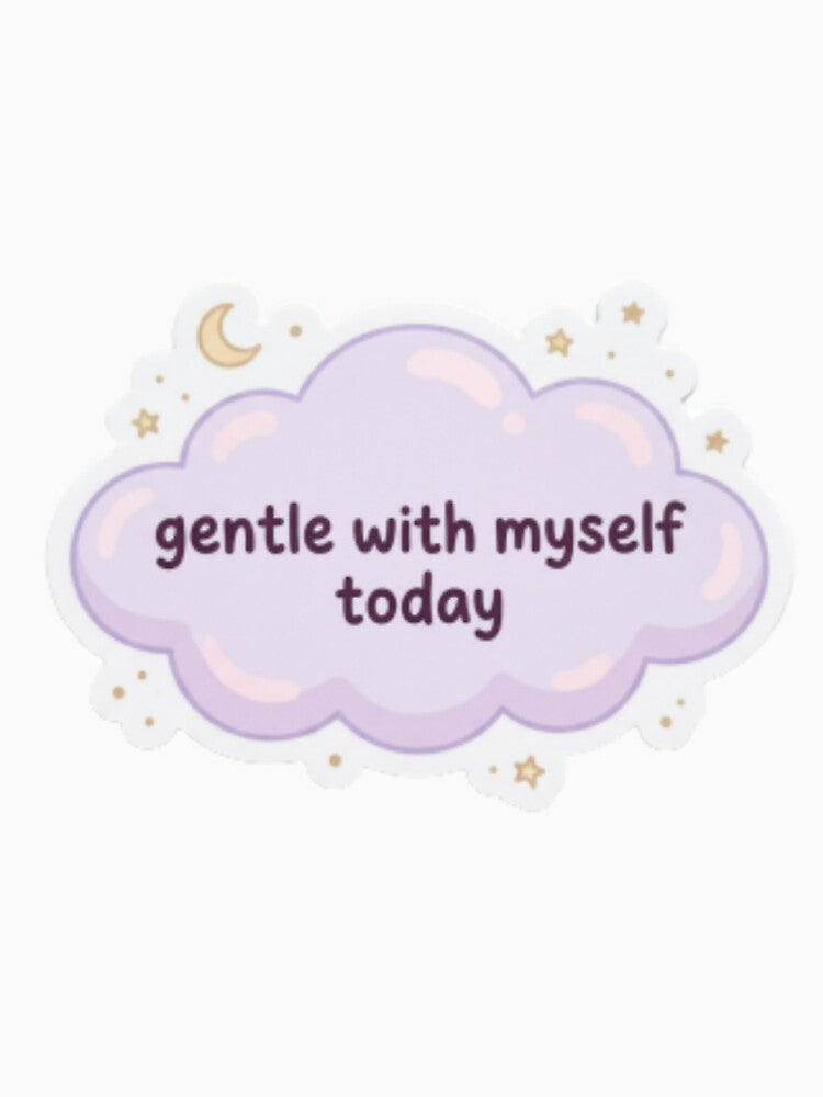 Gentle With Myself Today – Spiritual Affirmation Minimalist Quote Art by CosmicQuietStudio