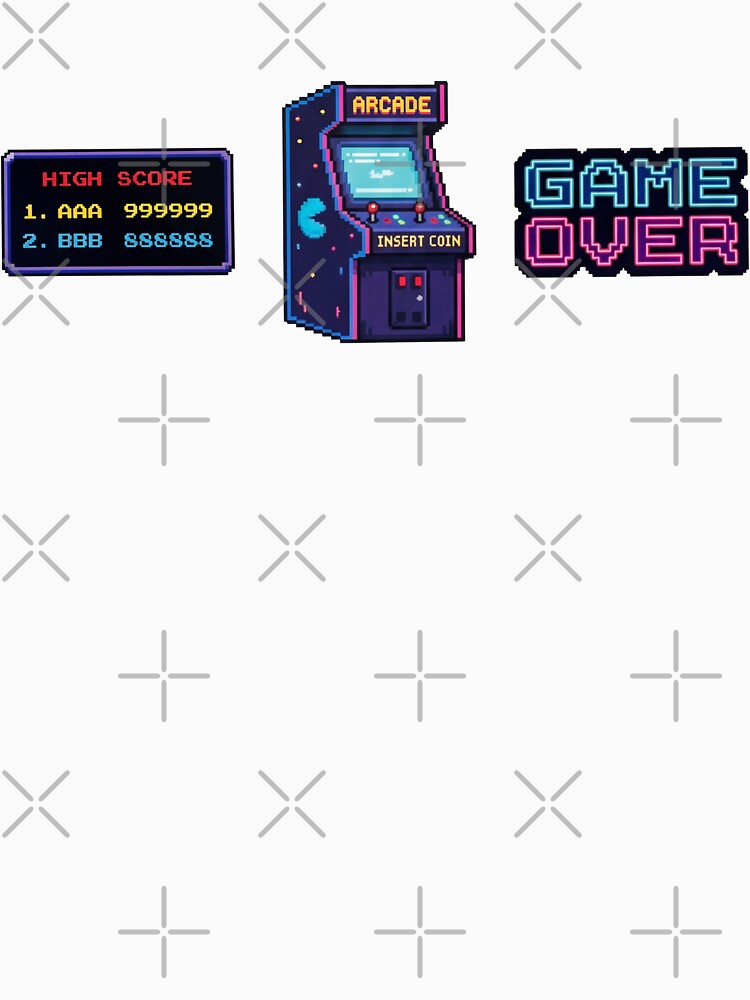 Arcade Machine Game Over Retro Gamer Art by Monocromo Shop