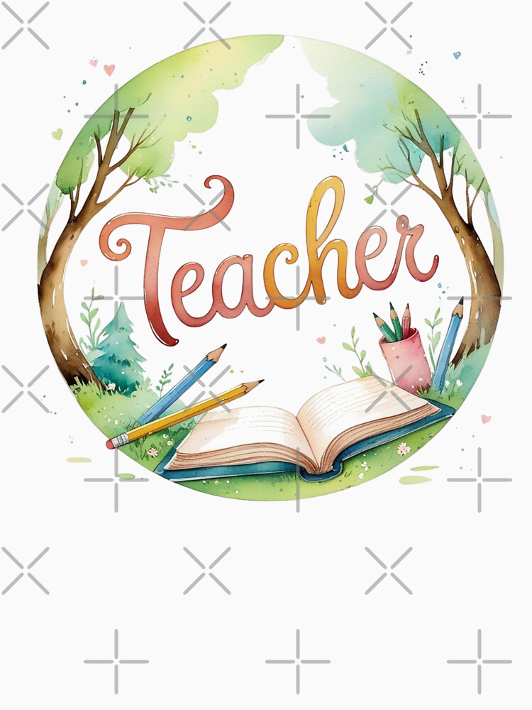 Watercolor Forest Teacher Shirt – Nature-Inspired Design by Iron5Originals