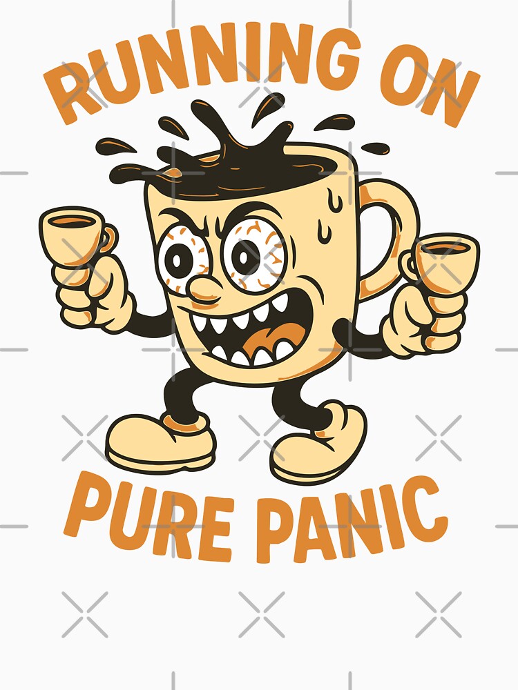 Running on Pure Panic – Crazy Coffee Mug by TeeLabDesign