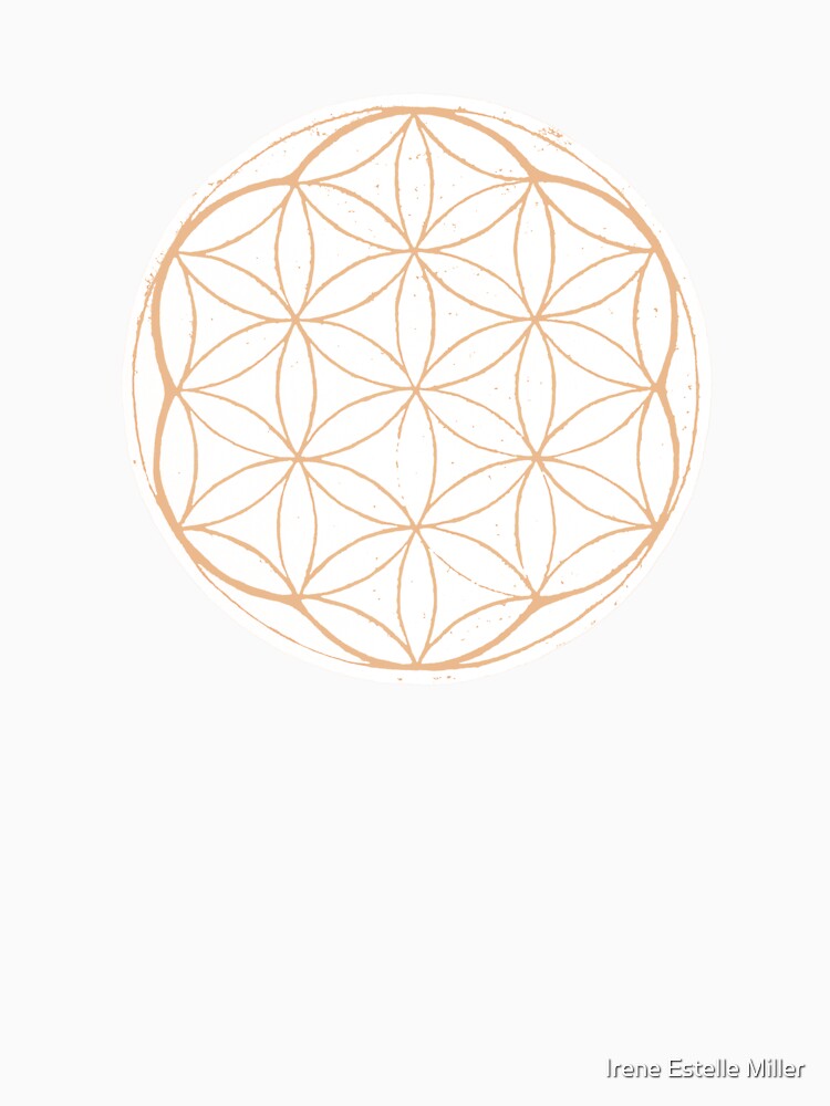 Flower of Life Linocut - Snow + Melon by Irene Estelle
