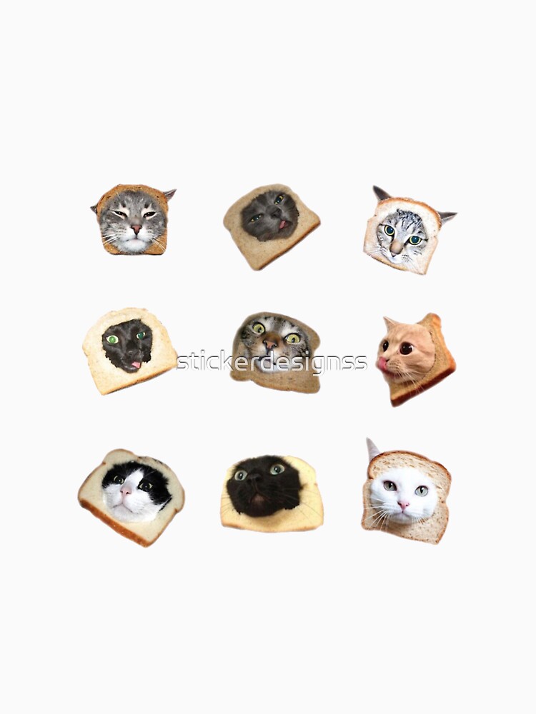 Cats and bread by stickerdesignss