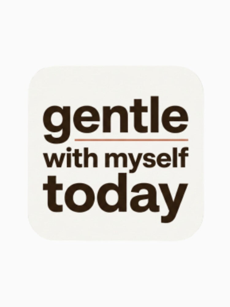 Gentle With Myself Today – Spiritual Affirmation Typography Design by CosmicQuietStudio