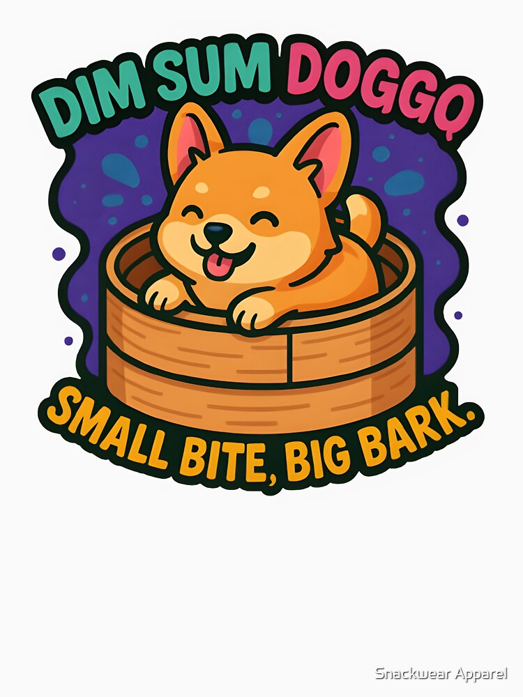 Dim Sum Doggo - Kawaii Corgi in Bamboo Steamer | Funny Food Pun Shirt by Snackwear Apparel
