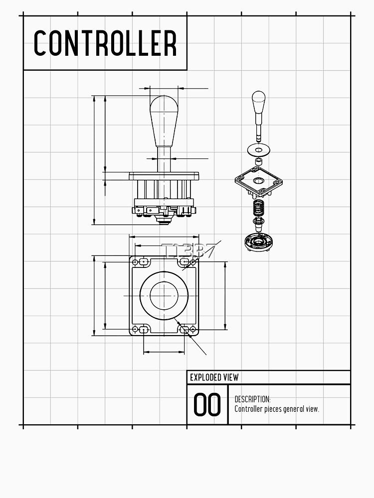 Controller Blueprint l Gaming Blueprint l  Retro Gamer | Classic Gamer | Retro Gaming | Arcade Gaming | 16 Bit | 8 Bit | I love video games l Old School Gamer l Atar by T1337