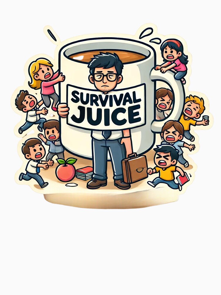 Survival Juice – Teacher's Coffee Cartoon by Design Delinquent
