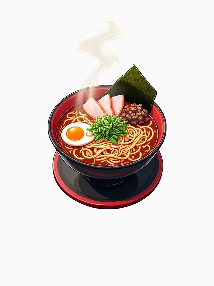 Delicious Japanese Ramen Bowl – Anime Food Art by Greemo03