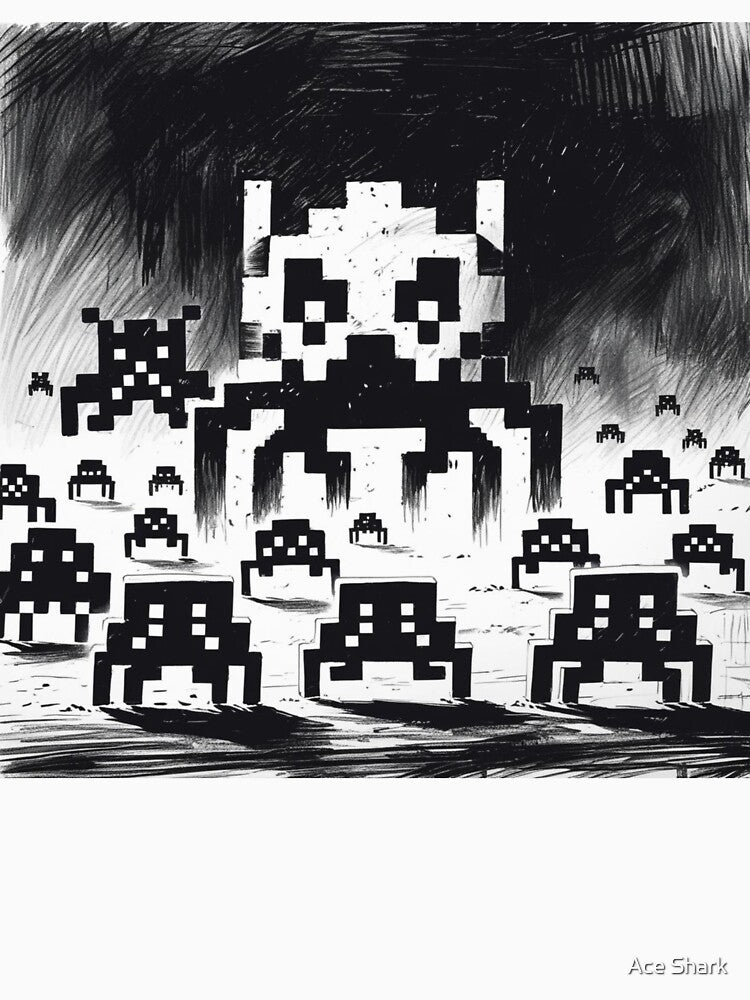 Retro 8 Bit Gaming Art - Pixel Storm by Ace Shark