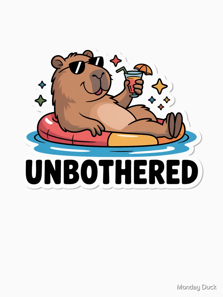 Unbothered — Funny Relaxed Capybara by Monday Duck
