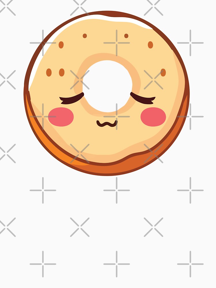 Cute Shy Donut – Adorable Breakfast Cartoon by CrownedCanvas