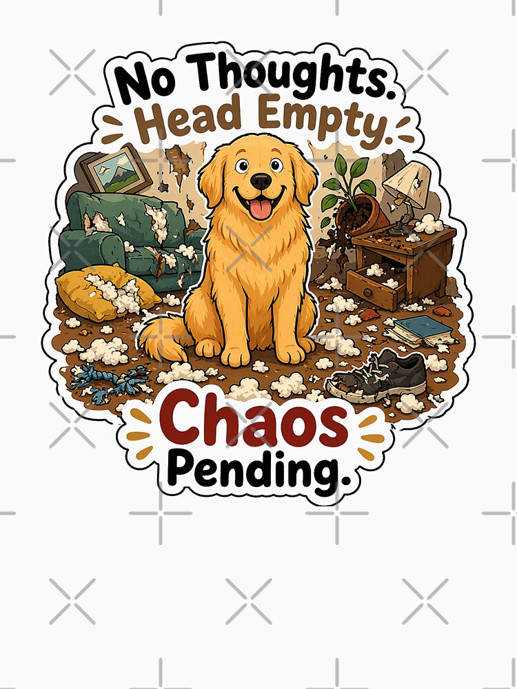 Golden Retriever No Thoughts Head Empty Chaos by Gentlestate