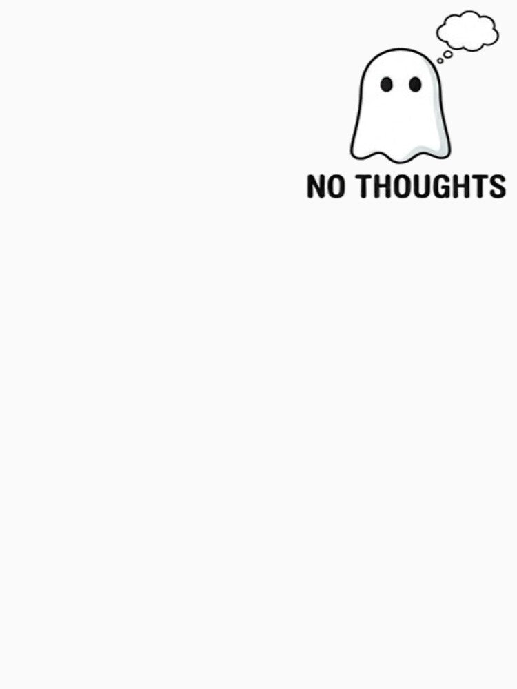 No Thoughts Ghost Sticker – Empty Brain Funny Introvert Design by Velora Design