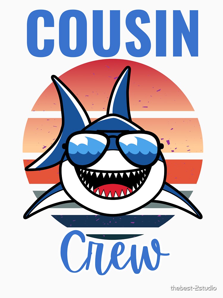 Vintage Cousin Crew Shark Lovers Family Reunion Summer Beach Trip - Family Matching by thebest-2studio