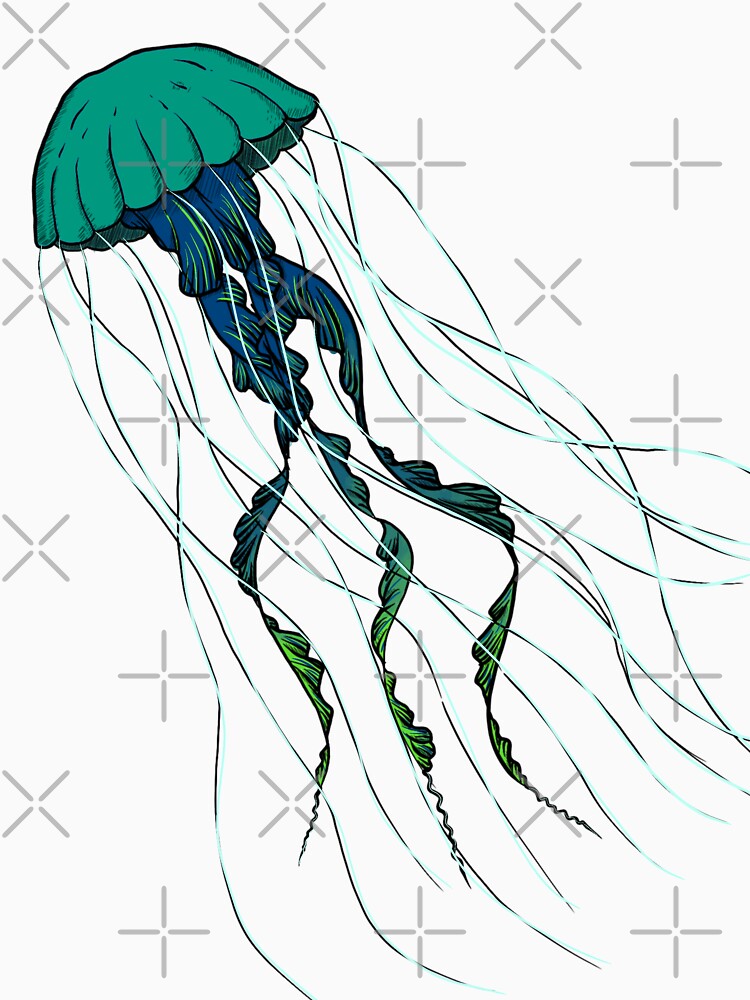 Blue and Green Jellyfish by ArtxBK