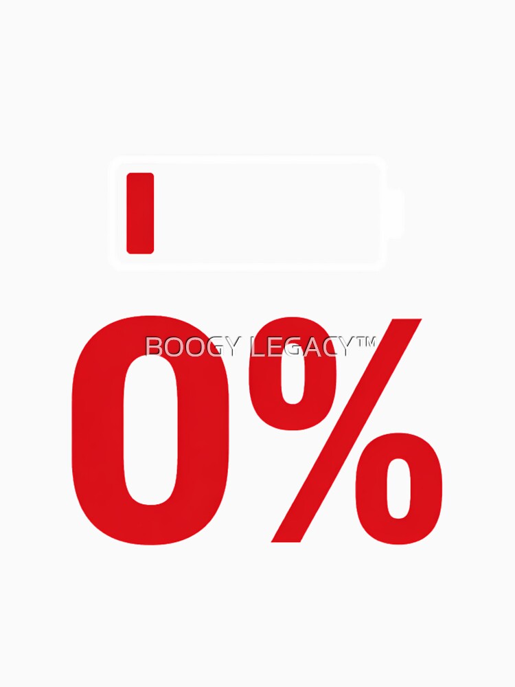 Low Battery 0% – Introvert Funny Minimalist Social Energy Design by BOOGY LEGACY™