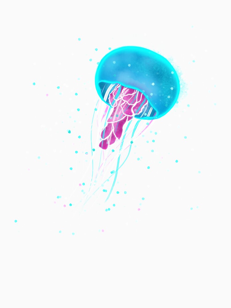 Neon glow jellyfish in the ocean by Vipstride  Services
