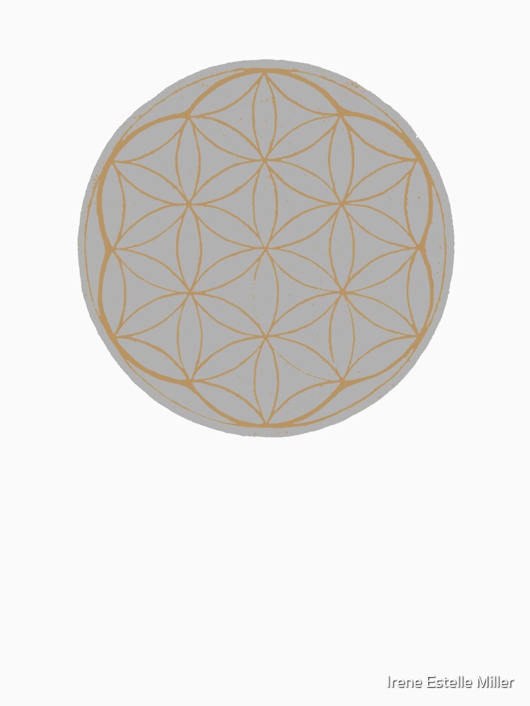 Flower of Life Linocut - Fog + Fawn by Irene Estelle