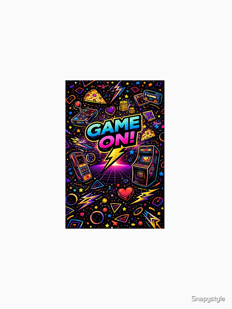 Retro Arcade Carpet Pattern – 80s Neon Gaming Decor Art by Snapystyle