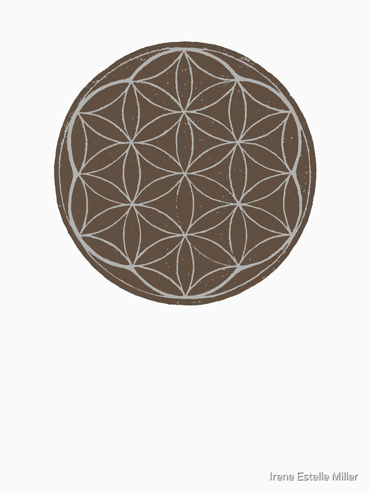 Flower of Life Linocut - Earth + Fog by Irene Estelle