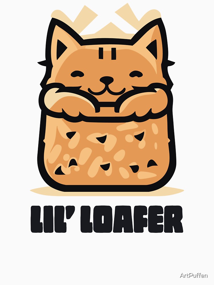 Lil Loafer Cat Loaf of Bread Orange by ArtPuffen