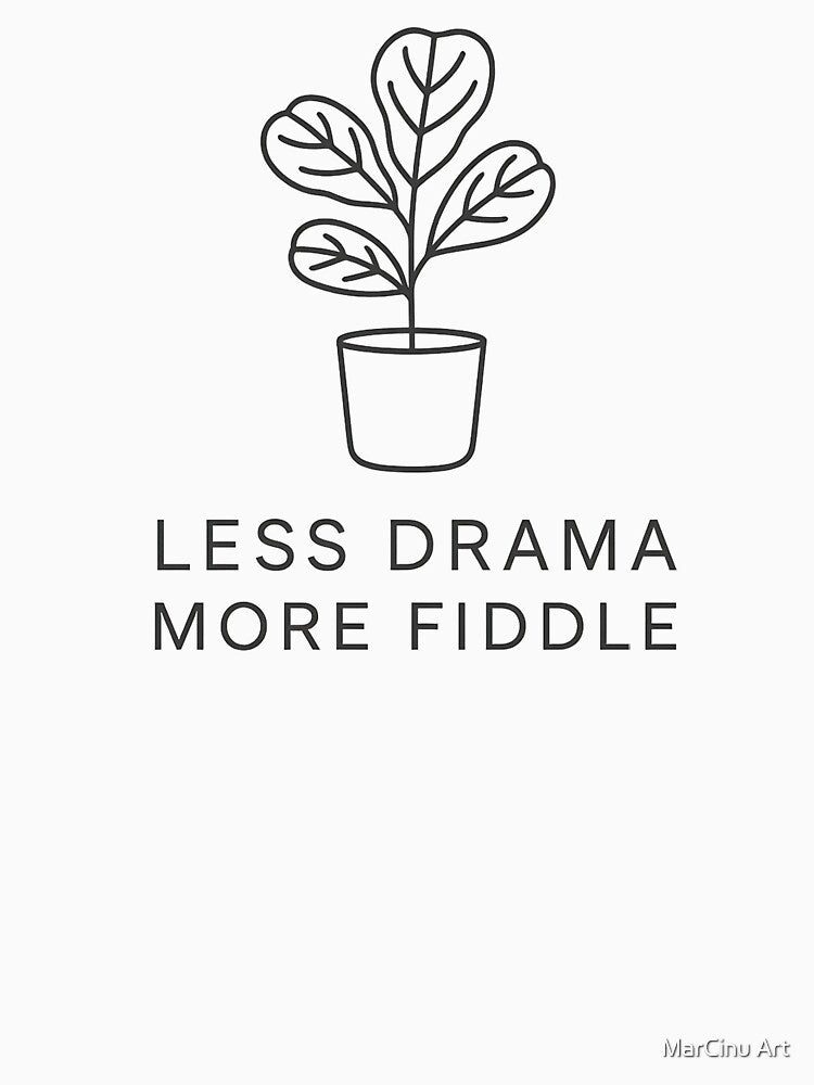 Less Drama More Fiddle – Minimal Line Art by MarCinu Art