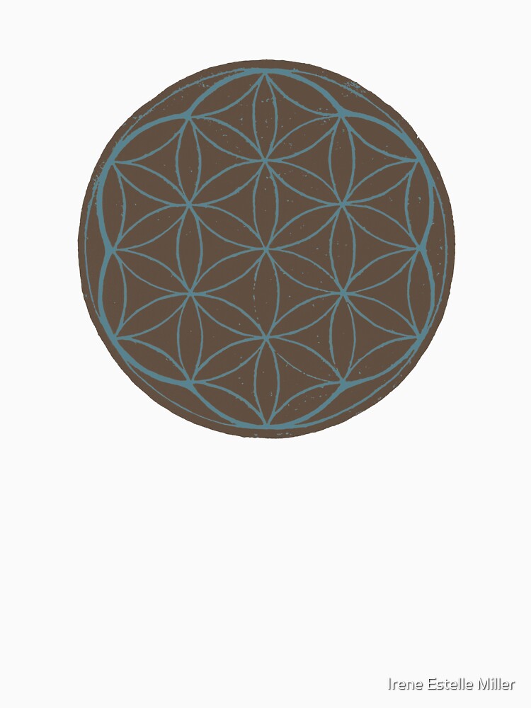 Flower of Life Linocut - Earth + Peacock by Irene Estelle