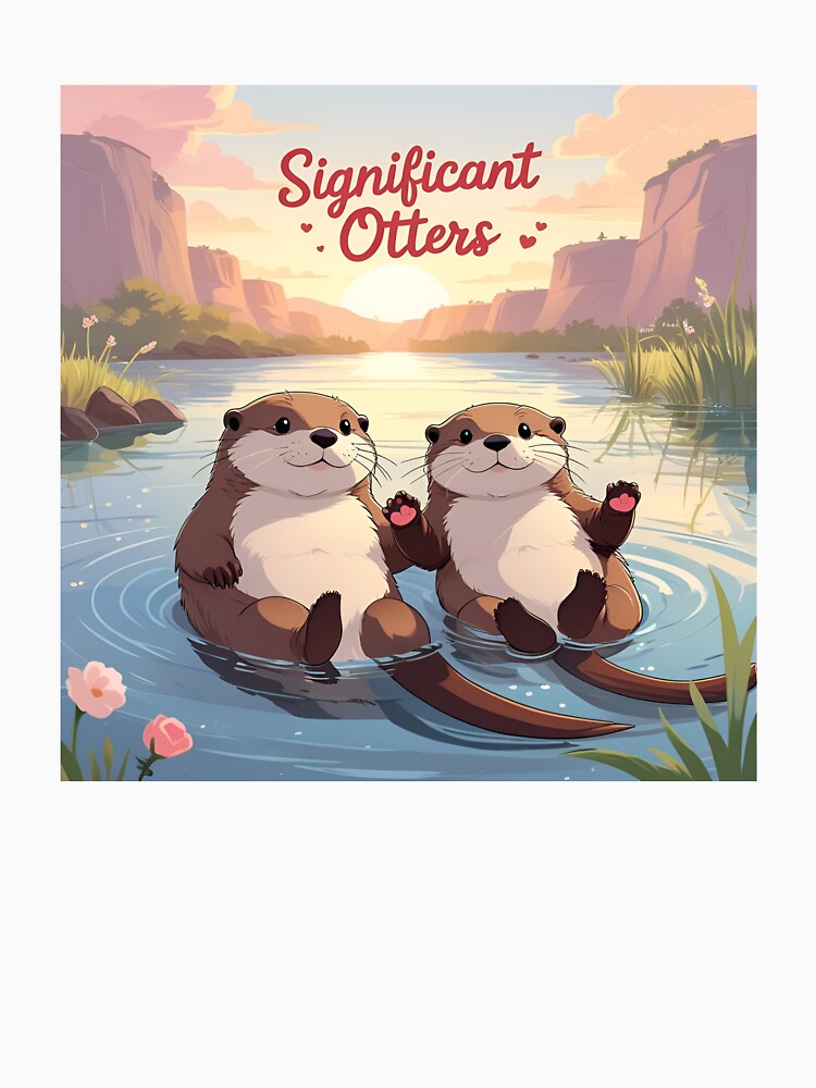 Significant Otters - Otters Holding Hands Canvas Print by khalidhammache