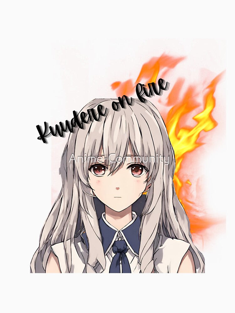 Blazing Beauty: Kuudere in Flames - Anime Girl Art by Anime-Community