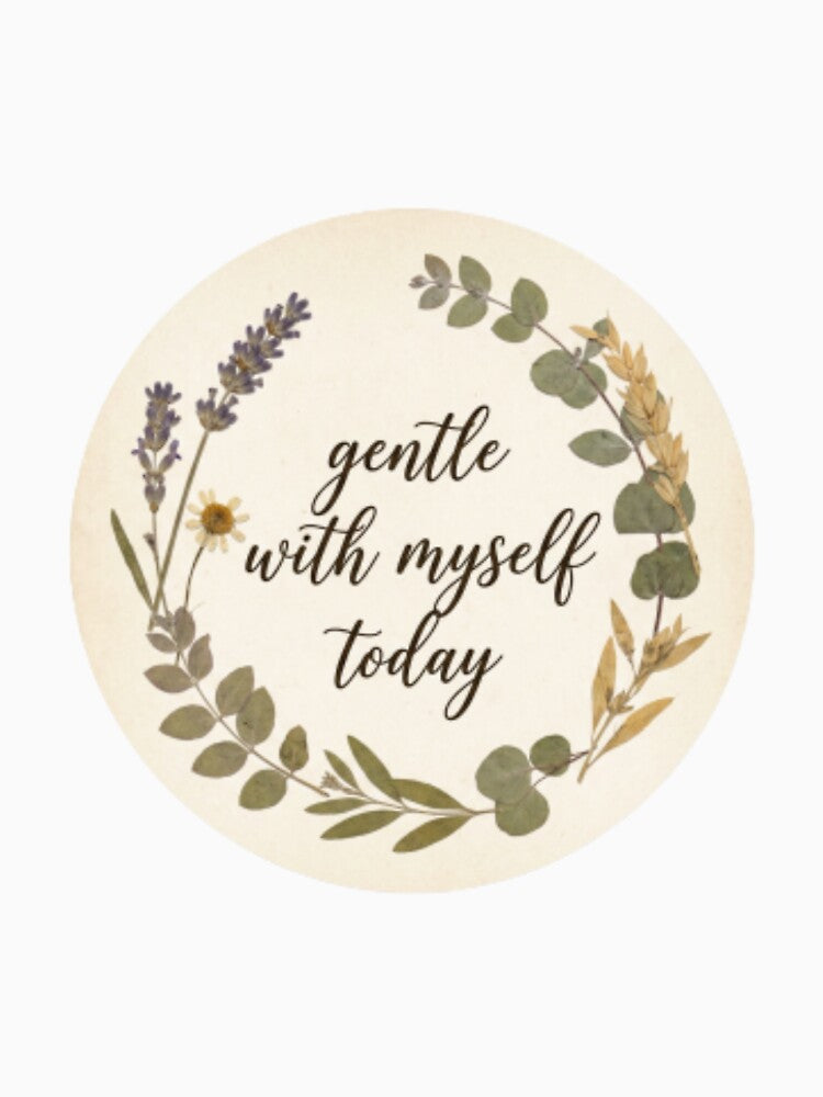 Gentle With Myself Today – Soft Life Spiritual Typography Design by CosmicQuietStudio