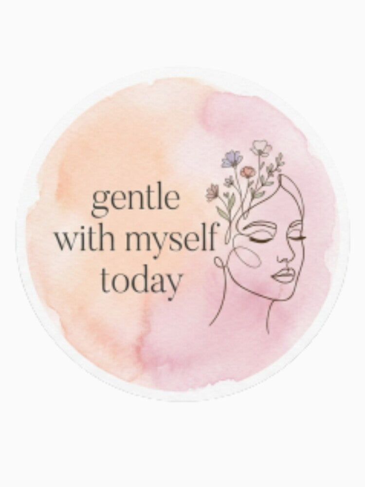 Gentle With Myself Today – Self Care Mindfulness Typography Design by CosmicQuietStudio
