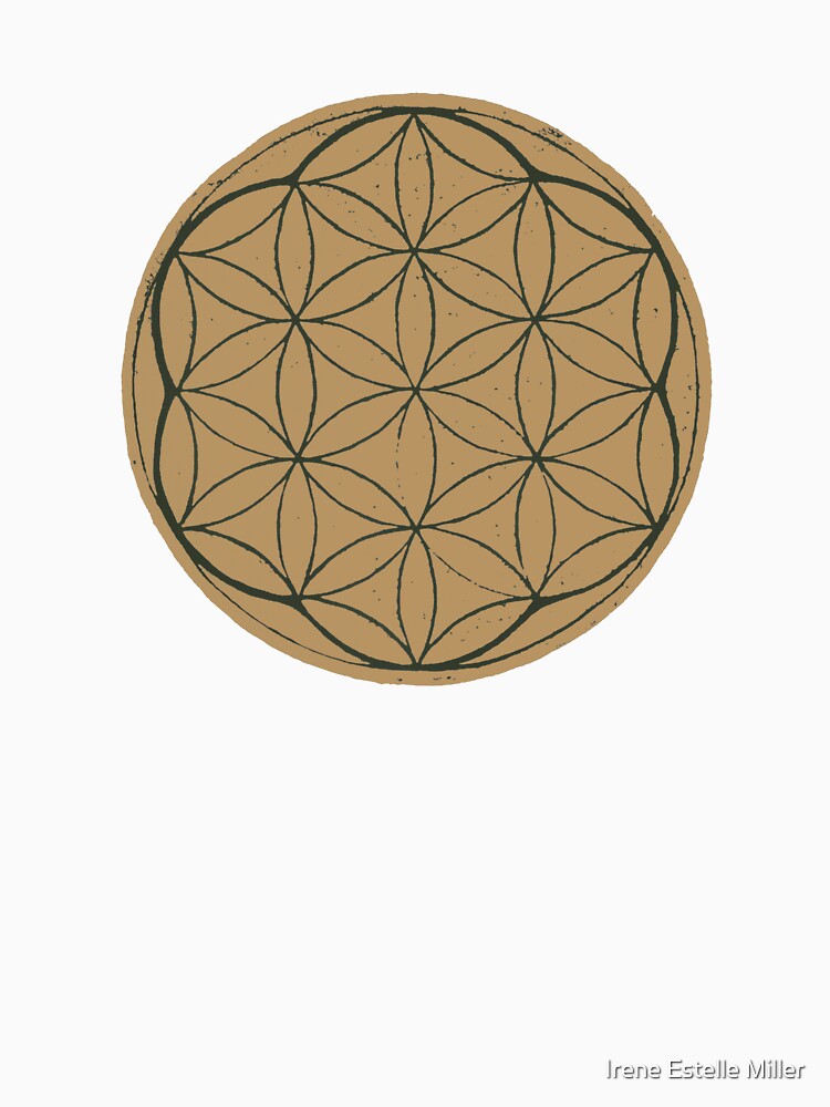 Flower of Life Linocut - Fawn + Pine by Irene Estelle